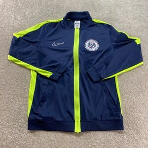 Nike Track Jacket Womens Large Navy Yellow Iowa‎ United FC Soccer Slim Fit